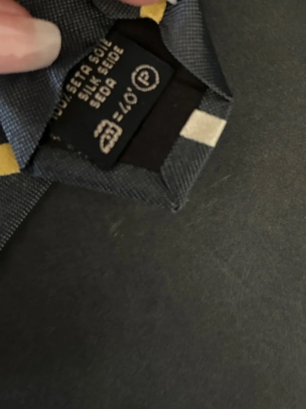 Ermenegildo Zegna Black Tie with Yellow and Cream Stripes